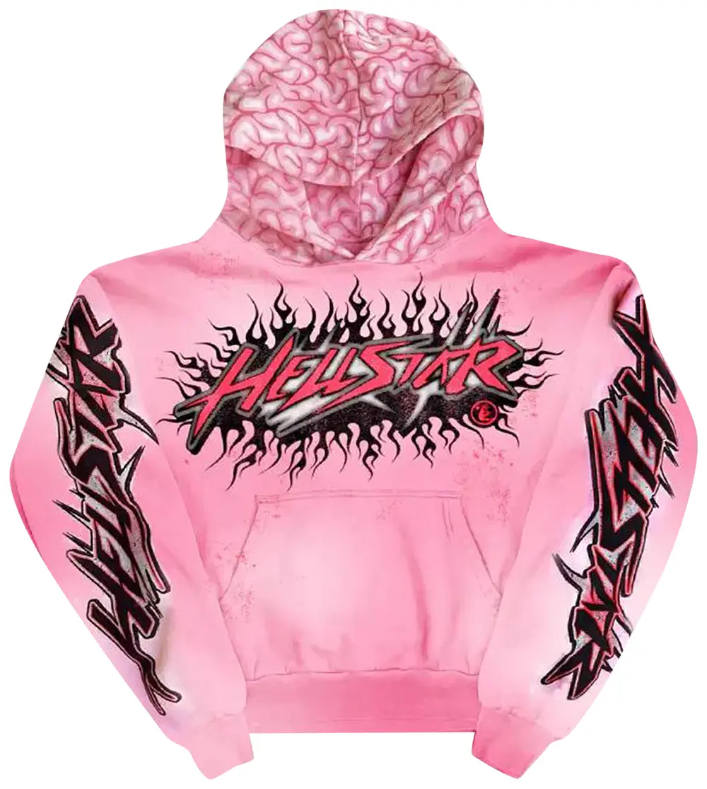 Hellstar Brainwashed With Brain Hoodie Pink