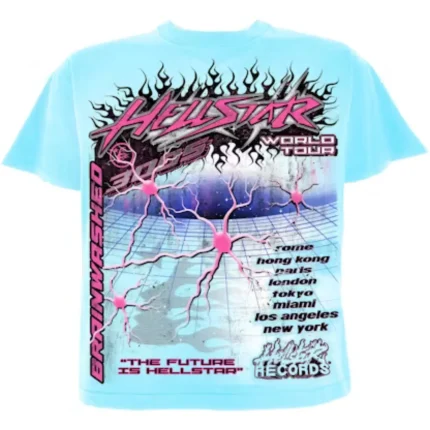 Hellstar Neuron Tour T-Shirt Light Blue